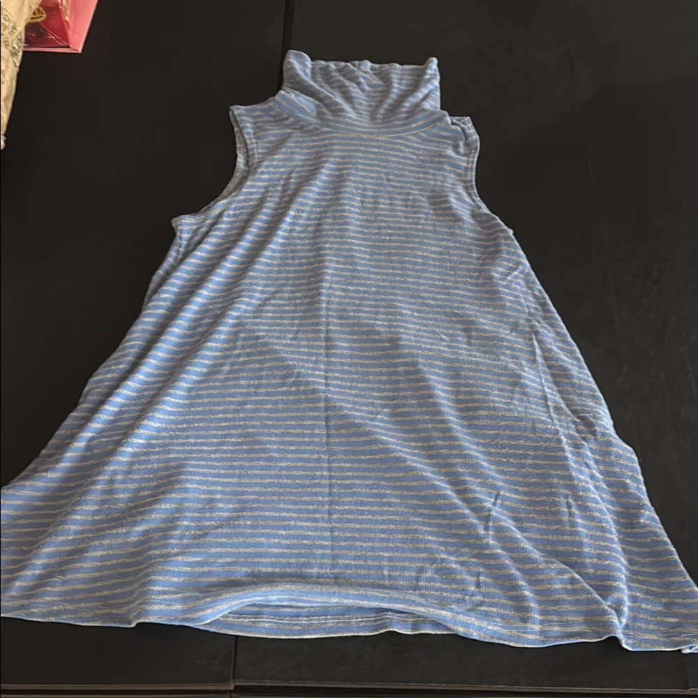 Striped Sleeveless Turtleneck Dress